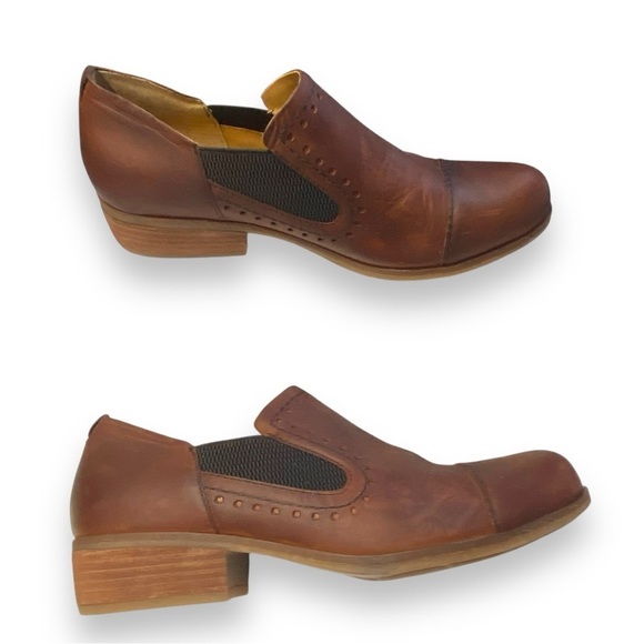 Korks Chestnut Leather Gertrude Double Gore Slip-on Low Bootie - Picture 5 of 10